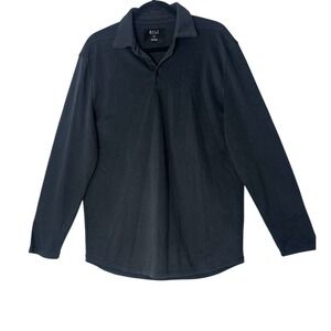 BYLT Premium Basics Polo Shirt Mens Large Black Long Sleeve Golf Basic